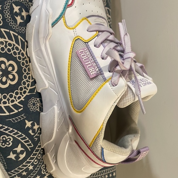 Women Versace Couture Jeans Multi color track shoes size 9 - Picture 3 of 3